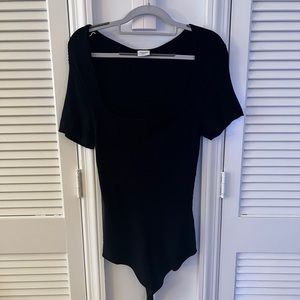 Abercrombie & Fitch Black Square Neck Bodysuit XL